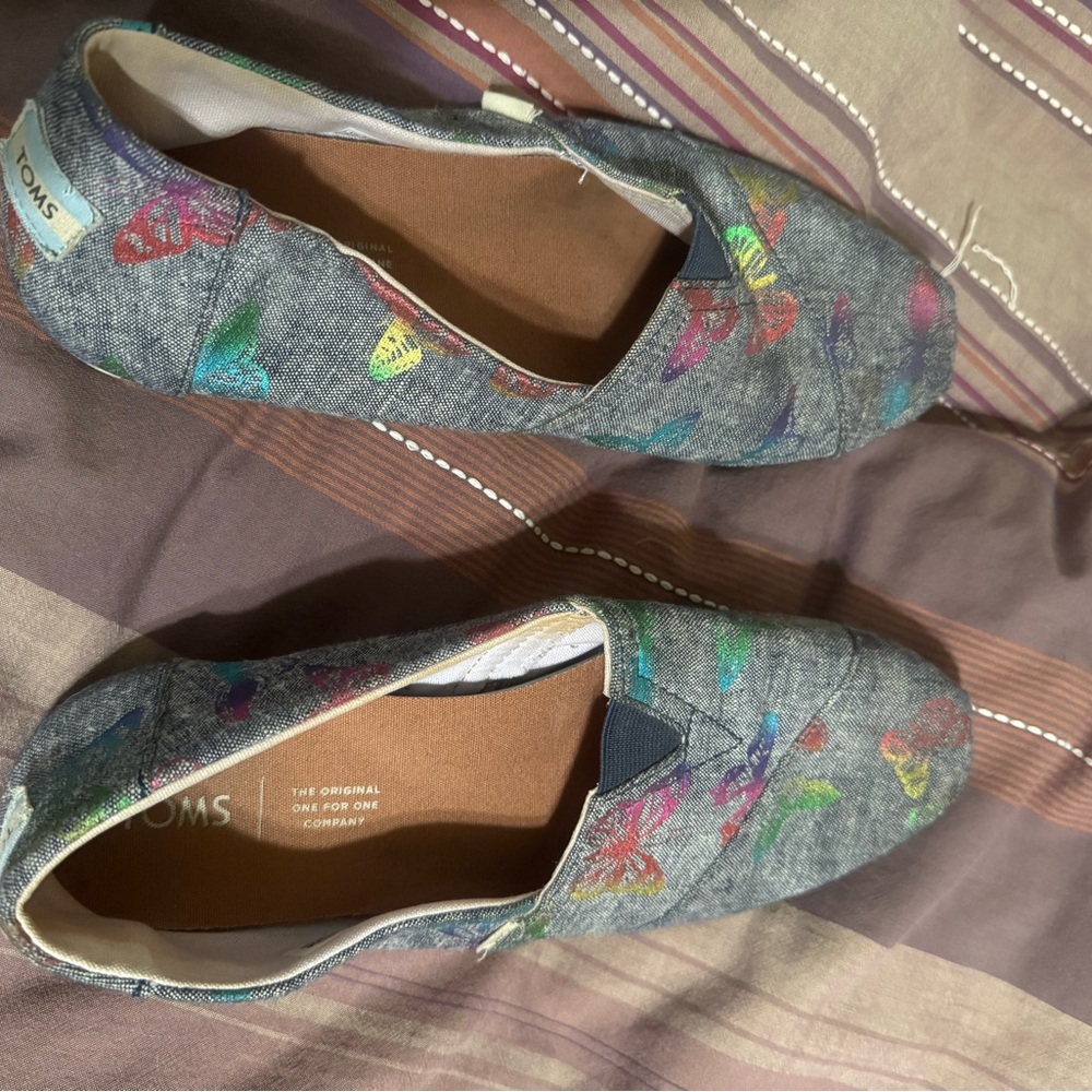 TOMS Women's Colorful Butterfly Flats